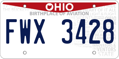 OH license plate FWX3428