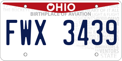 OH license plate FWX3439