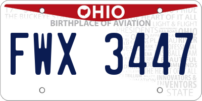 OH license plate FWX3447