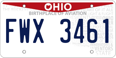 OH license plate FWX3461