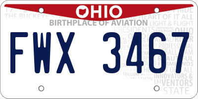 OH license plate FWX3467