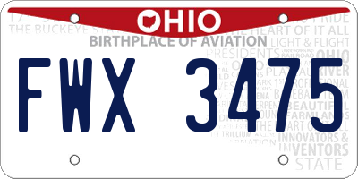 OH license plate FWX3475