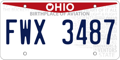 OH license plate FWX3487