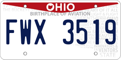 OH license plate FWX3519