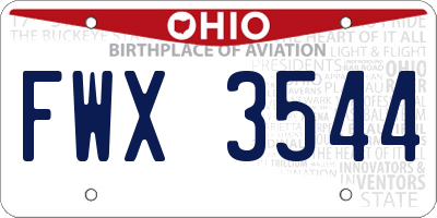 OH license plate FWX3544