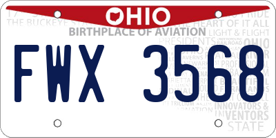 OH license plate FWX3568