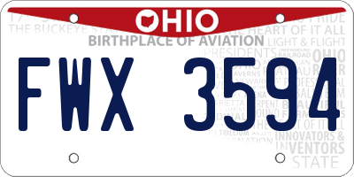 OH license plate FWX3594