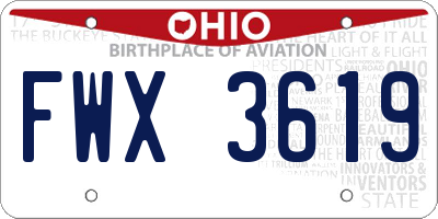 OH license plate FWX3619