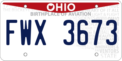 OH license plate FWX3673