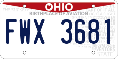 OH license plate FWX3681