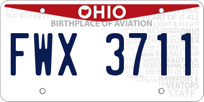 OH license plate FWX3711