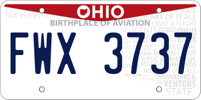 OH license plate FWX3737