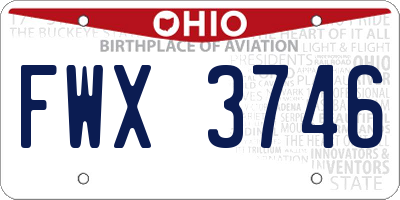 OH license plate FWX3746