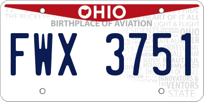 OH license plate FWX3751