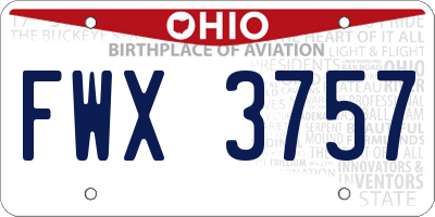OH license plate FWX3757