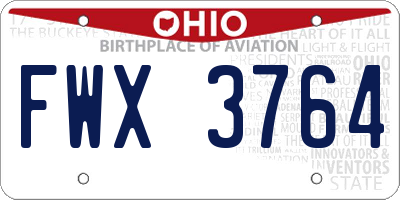 OH license plate FWX3764
