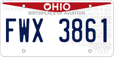 OH license plate FWX3861