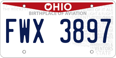 OH license plate FWX3897