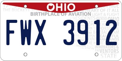 OH license plate FWX3912