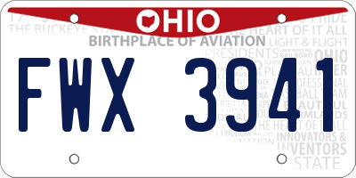 OH license plate FWX3941