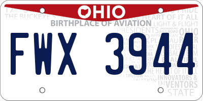 OH license plate FWX3944