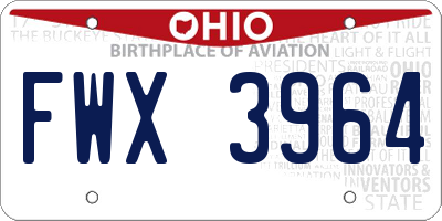 OH license plate FWX3964