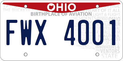 OH license plate FWX4001