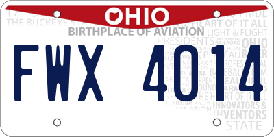 OH license plate FWX4014