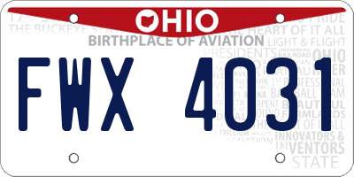 OH license plate FWX4031