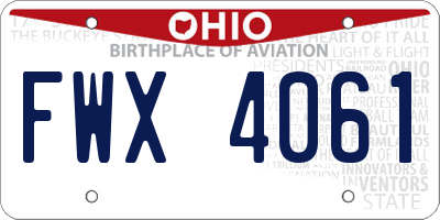 OH license plate FWX4061