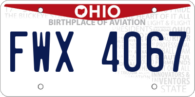 OH license plate FWX4067