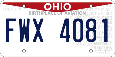 OH license plate FWX4081
