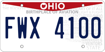 OH license plate FWX4100