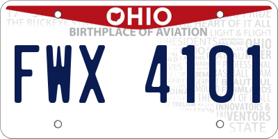 OH license plate FWX4101