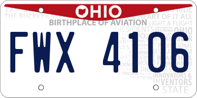 OH license plate FWX4106