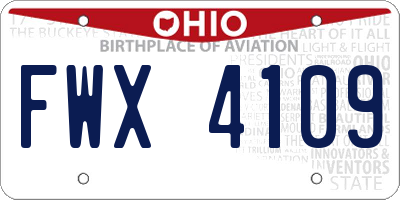 OH license plate FWX4109