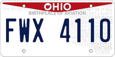 OH license plate FWX4110