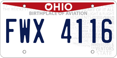 OH license plate FWX4116