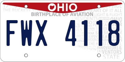 OH license plate FWX4118