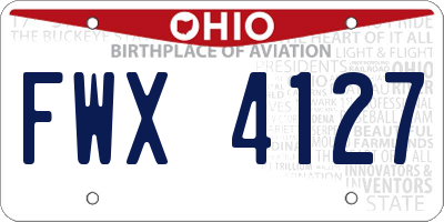 OH license plate FWX4127