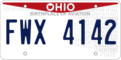 OH license plate FWX4142