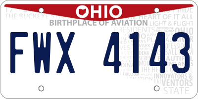 OH license plate FWX4143