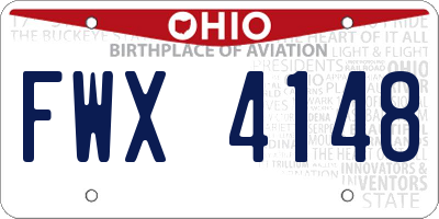 OH license plate FWX4148