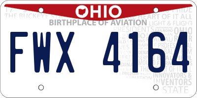 OH license plate FWX4164