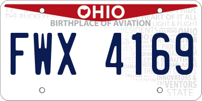 OH license plate FWX4169