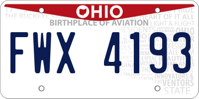 OH license plate FWX4193