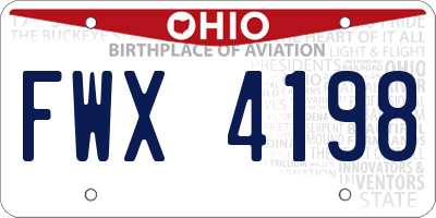 OH license plate FWX4198