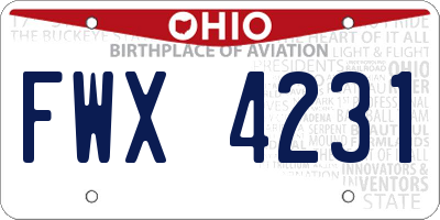 OH license plate FWX4231