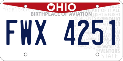 OH license plate FWX4251