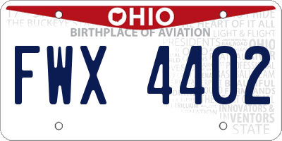 OH license plate FWX4402